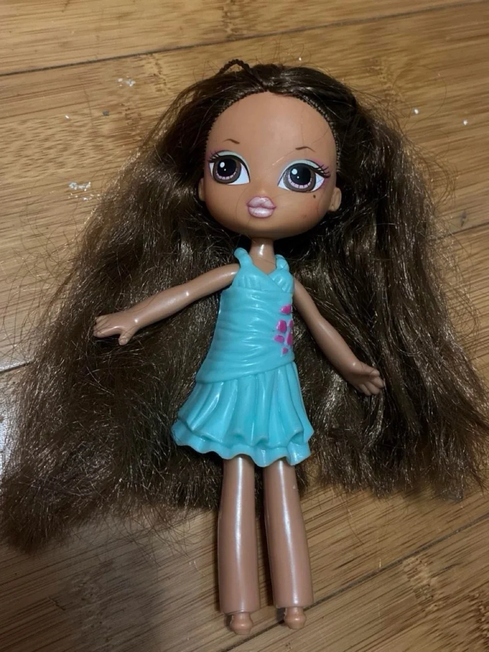 Fashion Play Doll in Turquoise Dress with Brown Hair